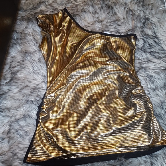 NWT Cantata Gold Shimmer Top- Size L - Picture 2 of 3